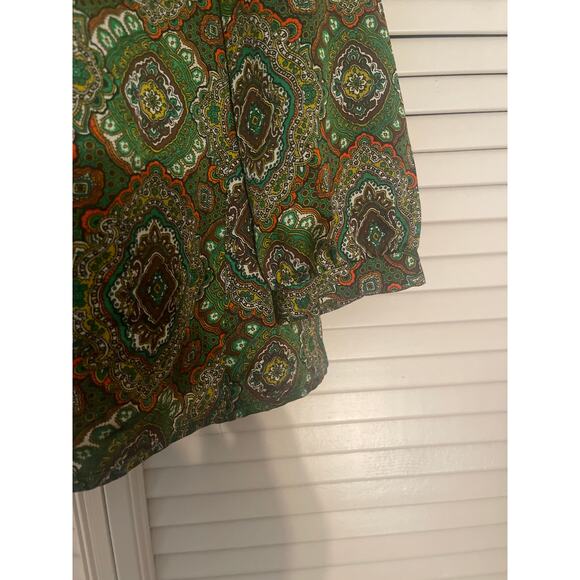 Talbots Silky Paidley Print 3/4 Sleeve V Neck Top Size 10 - Picture 4 of 8